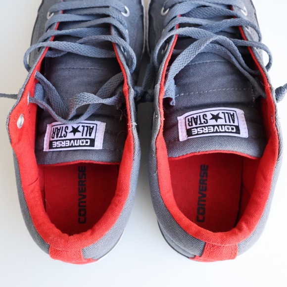 Converse Chuck Taylor All Star Low Top Gray Red Youth Size 5 - Picture 8 of 9